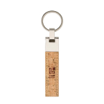 Elegante porta-chaves personalizado de cortiça com metal Cork cor castanho vista principal