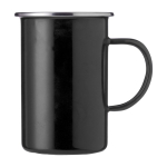 Caneca de metal esmaltada de design vintage e 550ml Big Metal cor preto primeira vista