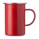 Caneca de metal esmaltada de design vintage e 550ml Big Metal cor vermelho primeira vista