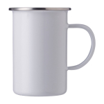 Caneca de metal esmaltada de design vintage e 550ml Big Metal cor branco primeira vista