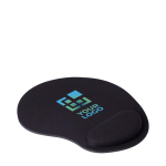 Tapete de rato de espuma com suporte para o pulso cor preto vista principal
