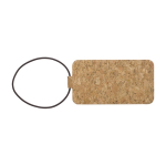 Identificador de malas em cortiça personalizado com logótipo Cork cor castanho primeira vista