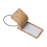 Identificador de malas em cortiça personalizado com logótipo Cork cor castanho segunda vista