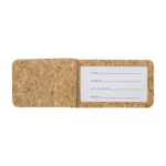 Identificador de malas em cortiça personalizado com logótipo Cork cor castanho terceira vista