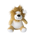 Leão de peluche com etiqueta personalizável e olhos bordados cor bege terceira vista