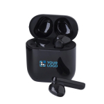Auriculares apresentados em estojo a condizer com carregador USB-C cor preto vista principal