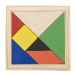 Quebra-cabeças tangram de madeira colorida para oferecer Shape cor castanho primeira vista