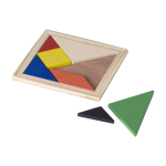 Quebra-cabeças tangram de madeira colorida para oferecer Shape cor castanho segunda vista