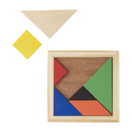 Quebra-cabeças tangram de madeira colorida para oferecer Shape cor castanho terceira vista