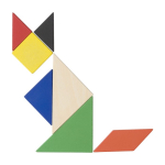 Quebra-cabeças tangram de madeira colorida para oferecer Shape cor castanho sétima vista