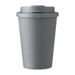 Copo de plástico com tampa de rosca e abertura para beber 350ml cor cinzento primeira vista