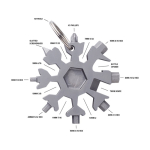 Ferramenta multifunções em forma de floco de neve Snowflake cor prateado terceira vista