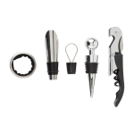 Conjunto para vinho com estojo de cortiça e diversos acessórios cor castanho terceira vista