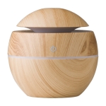 Humidificador de ABS com aparência de madeira e luzes LED coloridas cor castanho primeira vista