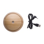 Humidificador de ABS com aparência de madeira e luzes LED coloridas cor castanho sexta vista