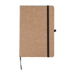 Caderno de pele reciclada, suporte para canetas A5, folhas de linhas cor castanho primeira vista