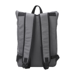 Mochila enrolável de RPET 600D com fecho de velcro e fivela cor cinzento segunda vista