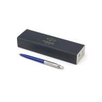 Caneta Parker Jotter versão reciclada em caixa de oferta tinta preta cor azul-marinho quarta vista
