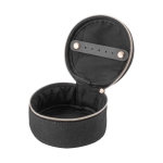 Joalheiro para viagens de algodão reciclado com fecho de correr cor preto primeira vista