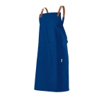 Avental de algodão reciclado com dois bolsos frontais 280 g/m2 cor azul-marinho