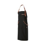 Avental de algodão reciclado e RPET com bolso superior 300 g/m2 cor preto