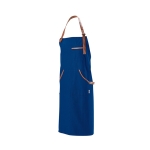 Avental de algodão reciclado e RPET com bolso superior 300 g/m2 cor azul-marinho