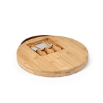 Tábua de corte de bambu com alça e três utensílios incluídos cor natural segunda vista