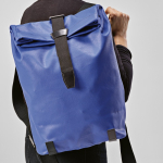Mochila impermeável em algodão reciclado para portátil de 17'' 23L cor azul segunda vista