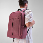 Mochila de nylon reciclado com zíperes impermeáveis 22L 15,6” cor bordeaux segunda vista ambiente