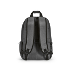 Mochila de nylon reciclado com zíperes impermeáveis 22L 15,6” cor cinzento-escuro vista traseira 