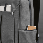 Mochila de nylon reciclado com zíperes impermeáveis 22L 15,6” cor cinzento-escuro segunda vista de detalhe 