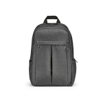 Mochila de nylon reciclado com zíperes impermeáveis 22L 15,6” cor cinzento-escuro vista frontal 