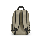 Mochila de nylon reciclado com zíperes impermeáveis 22L 15,6” cor camel vista traseira 