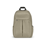 Mochila de nylon reciclado com zíperes impermeáveis 22L 15,6” cor camel vista frontal 