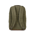 Mochila de algodão reciclado com revestimento encerado 230 g/m2 cor verde militar vista traseira 