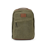 Mochila de algodão reciclado com revestimento encerado 230 g/m2 cor verde militar vista frontal 