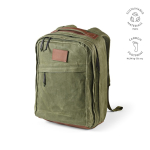 Mochila de algodão reciclado com revestimento encerado 230 g/m2 cor verde militar