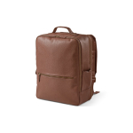 Mochila elegante em pele reciclada com bolso expansível para PC de 17'' cor castanho escuro