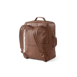 Mochila elegante em pele reciclada com bolso expansível para PC de 17'' cor castanho escuro segunda vista