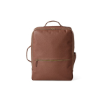Mochila elegante em pele reciclada com bolso expansível para PC de 17'' cor castanho escuro vista frontal 