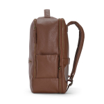 Mochila elegante em pele reciclada com bolso expansível para PC de 17'' cor castanho escuro segunda vista