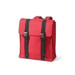 Mochila em pele sintética reciclada e plástico reciclado para PC de 17'' cor bordeaux