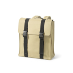 Mochila em pele sintética reciclada e plástico reciclado para PC de 17'' cor bege