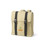 Mochila em pele sintética reciclada e plástico reciclado para PC de 17'' cor bege