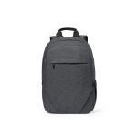 Mochila de 300D RPET com compartimento frontal com zíper 18L 15,6” cor cinzento-escuro vista frontal 