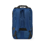 Mochila de poliéster reciclado com compartimento para portátil 18L cor azul vista traseira 