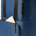 Mochila de poliéster reciclado com compartimento para portátil 18L cor azul terceira vista de detalhe