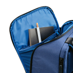 Mochila de poliéster reciclado com compartimento para portátil 18L cor azul sexta vista 