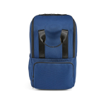 Mochila de poliéster reciclado com compartimento para portátil 18L cor azul segunda vista frontal 