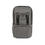 Mochila de poliéster reciclado com compartimento para portátil 18L cor cinzento segunda vista frontal 